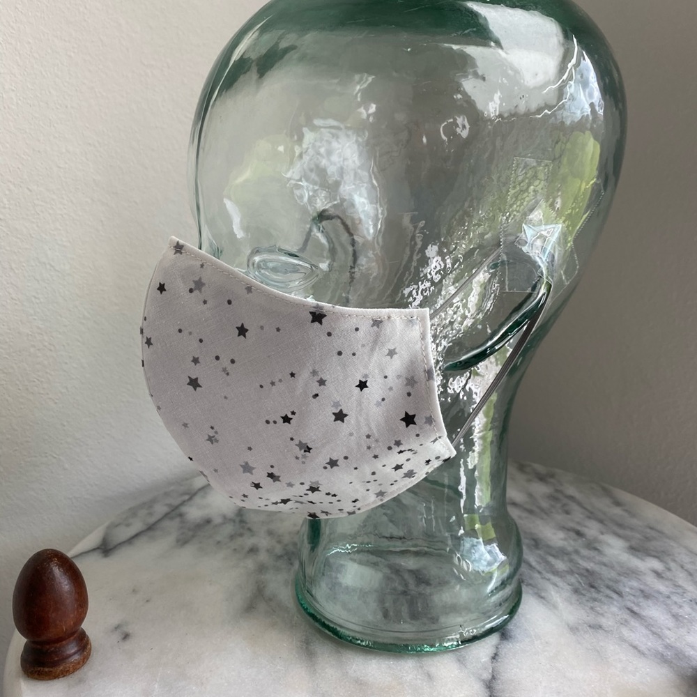 SOLD: White with stars face mask (Last One) - Picture 5 of 10